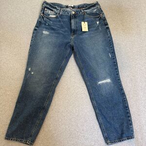 River Island High Rise Mom Jeans Medium Wash size EU 44 US 12